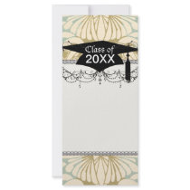 art nouveau floral swirl pattern neutrals grad customized rack card