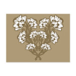 Art Nouveau Flower Heart Tan Post Card