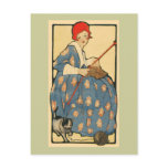 knitting needle, cat, girl, knitting, red, red...