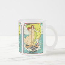 Art Nouveau Glass Mug:  Perfume Ad by L.Rhead