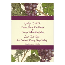Art Nouveau Grape Vine Invitation Card