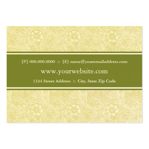 Art Nouveau House Chubby Business Card (back side)