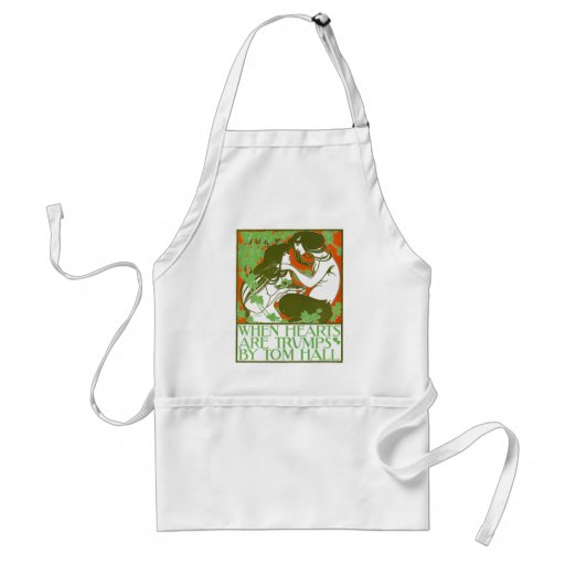 Art Nouveau Illustration - When Hearts are Trumps Apron