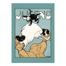 Art Nouveau: Jugend Art Personalized Announcements