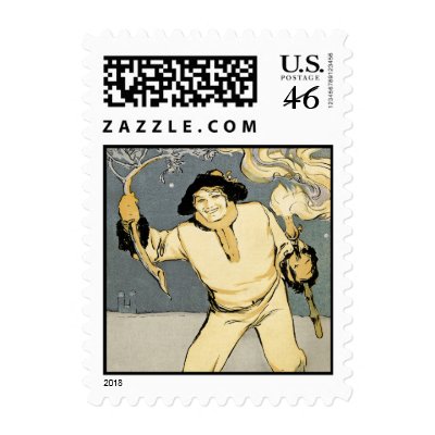 Art Nouveau:  Jugend Art Small Postage Stamp by VintageCabaret