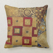 Art Nouveau Klimt - Gold, Red, Old Gold, Silver Pillows