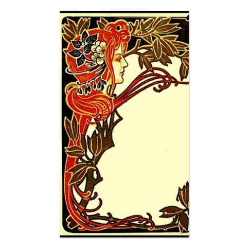 Art Nouveau Lady Business Card (back side)