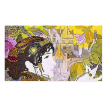Art Nouveau Lady in a Garden Business Card