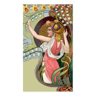 Art Nouveau Lady with Lily of the Valley profilecard