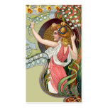 Art Nouveau Lady with Lily of the Valley Business Card