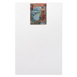Art Nouveau Lady with Peacock Stationery Design