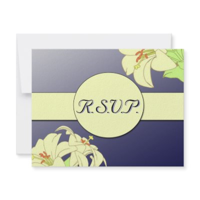 Art Nouveau Lillies Wedding R.S.V.P. Personalized Announcements by nuclearswan