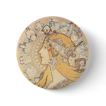 Art Nouveau ~ Mucha ~ LA PLUME buttons by ArtNouveauDaz Art Nouveau ~ Mucha ~ LA PLUME buttons