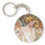 Art Nouveau - Mucha - Perfume Ad Keychain