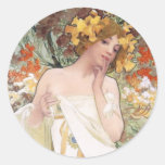 Art Nouveau - Mucha - Perfume Ad Sticker