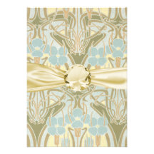 art nouveau nature beauty pattern invitation