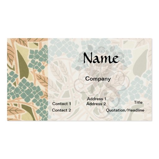 art nouveau nature botanical autumn pattern business card template
