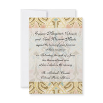 art nouveau nature floral pattern art invitation