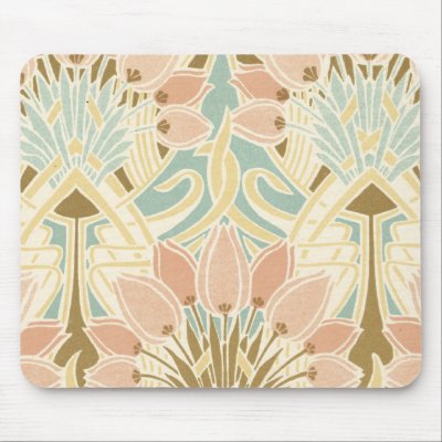 art nouveau nature floral pattern art mouse pads by dooni_damask