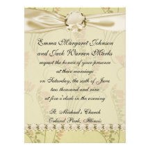 art nouveau nature pattern art personalized invitation