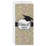 art nouveau neutral floral pattern graduation rack card template