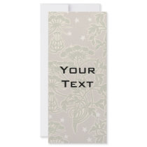 art nouveau neutral nature floral design rack card