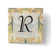 art nouveau ornate royale design button