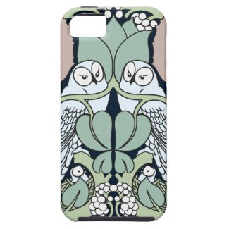 Art Nouveau Owls Nest Pattern iPhone 5 Case