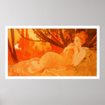 Art Nouveau painting inspired by Mucha Posters