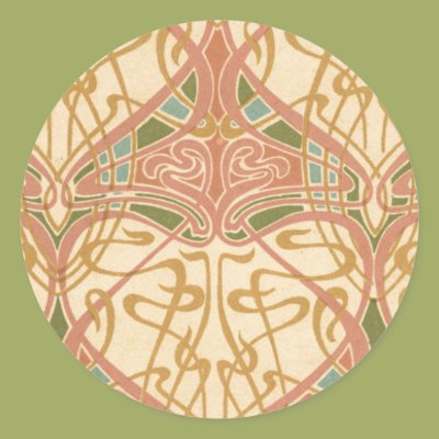 Art Nouveau Pale Design Round Sticker Zazzle_sticker Art Nouveau Pale Design Round Sticker Zazzle_sticker