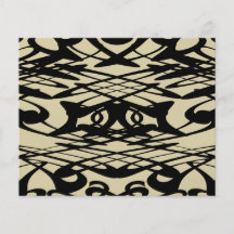 Art Nouveau Pattern in Beige and Black. Full Color Flyer