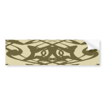 Art Nouveau Pattern in Beige and Brown. Bumper Sticker