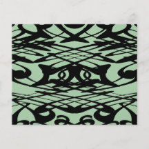 Art Nouveau Pattern in Green and Black. Flyer