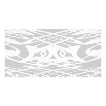 Art Nouveau Pattern in Pale Gray and White. Personalized Photo Card