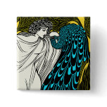 Art Nouveau Peacock Artwork - The Kiss Pin