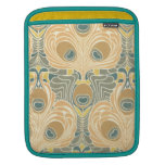 art nouveau peacock feathers vintage pattern ipad sleeves