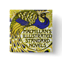 Art Nouveau:  Peacock Illustration Buttons