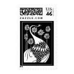 Art Nouveau Peacock Postage Stamps