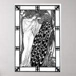 Art Nouveau Peacock Poster - The Kiss posters