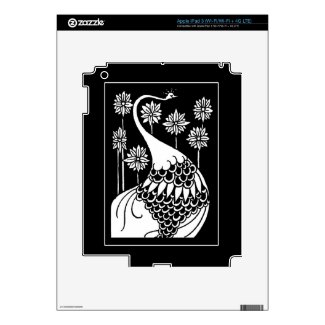 Art Nouveau Peacock Tablet or E Reader Decal Skin Decals For Ipad 3