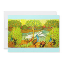 Art Nouveau Peacocks and Swans invitations by msdespina Art Nouveau Peacocks and Swans invitations