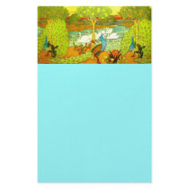 Art Nouveau Peacocks and Swans stationery