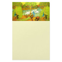Art Nouveau Peacocks and Swans stationery