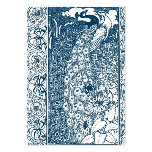 Art Nouveau Peacocks Business Card Templates