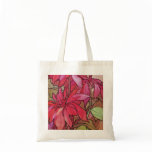 Art Nouveau Poinsettia Christmas Holiday Tote Bag