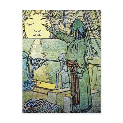 Art Nouveau Postcard: Alphonse Mucha - Sun by VintageCabaret