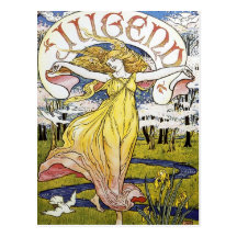 Art Nouveau Postcard - Spring