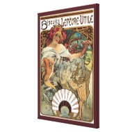 Art Nouveau Poster; Biscuits Lefevre Utile wrappedcanvas