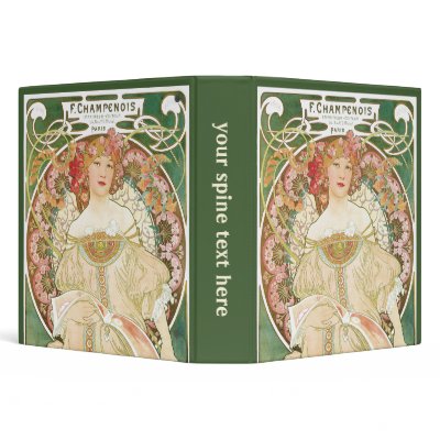 Art Nouveau Poster; Champenois; Alphonse Mucha Vinyl Binders by YesterdayCafe