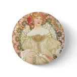 Art Nouveau Poster; Champenois; Alphonse Mucha Button